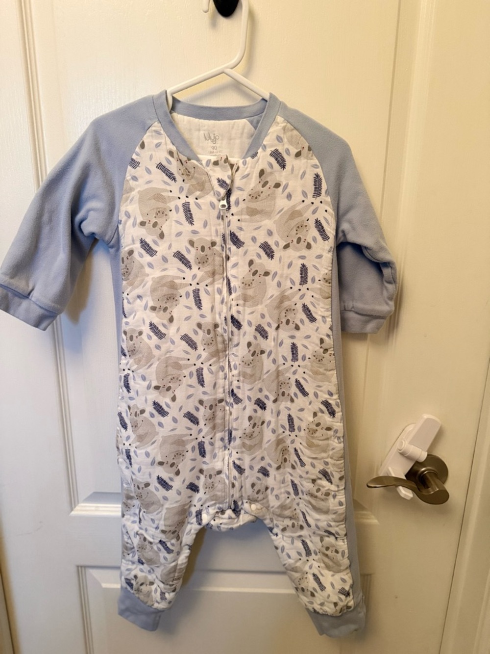 Lulujo One-Piece sleep suit in Light Blue with koala Print (2.5 tog)